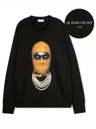 Men s Mask Logo Crew Neck Black Sweatshirt NUW20212 009 1156818 - IH NOM UH NIT - BALAAN 1