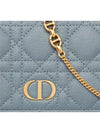 Caro Supple Cannage Calfskin Pouch Bag Cloud Blue - DIOR - BALAAN 7