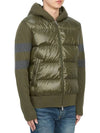 Men's Padded Wool Cardigan Dark Green - MONCLER - BALAAN 5