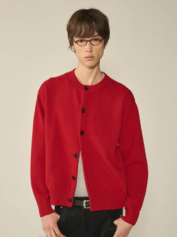 Herrash Round Neck Cardigan Red - KINETO - BALAAN 1