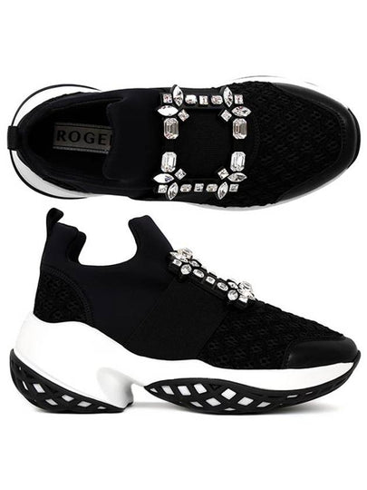 Viv Run Strass Buckle Low Top Sneakers Black - ROGER VIVIER - BALAAN 2