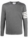 4 Bar Armband Classic Merino Wool Knit Top Medium Grey - THOM BROWNE - BALAAN 2