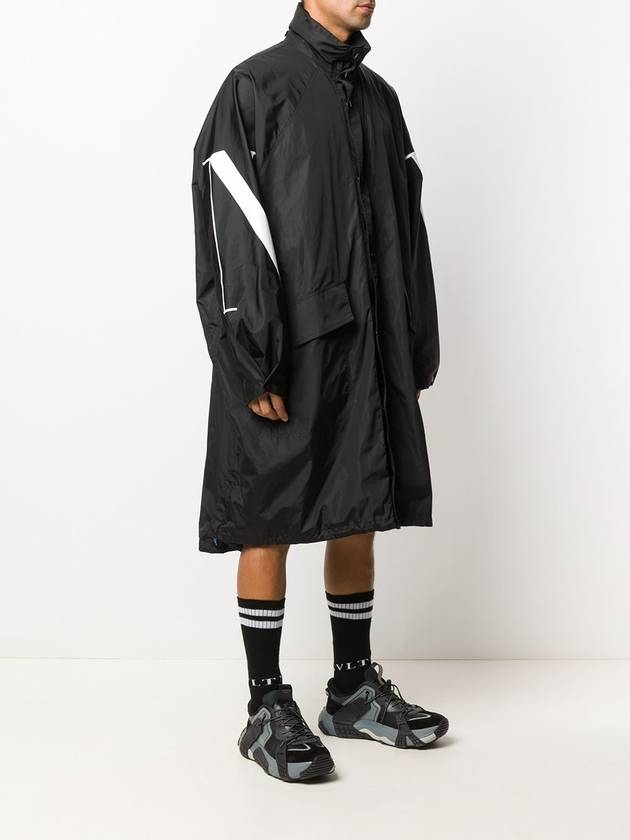 VLTN Big Logo Poly Trench Coat Black - VALENTINO - BALAAN.