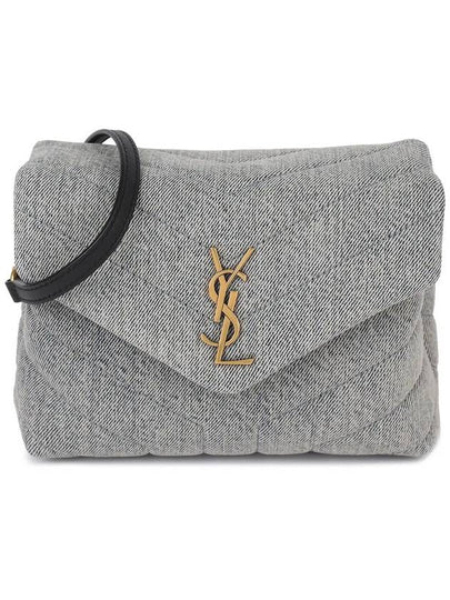 Gold Loulou Toy Cross Bag Blue Grey - SAINT LAURENT - BALAAN 2