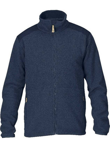 Men's Sten Fleece Zip-up Jacket Dark Navy - FJALL RAVEN - BALAAN 1