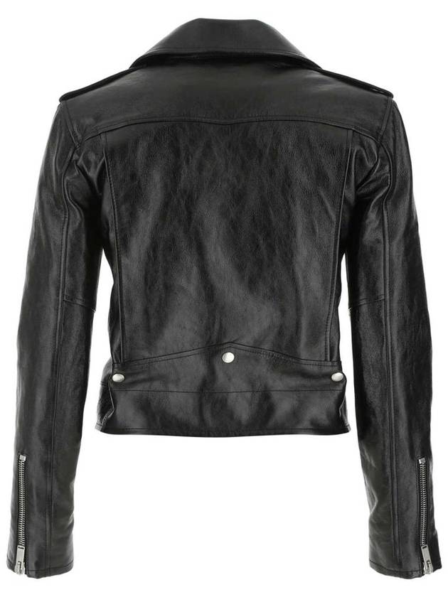 Classic Leather Biker Jacket Black - SAINT LAURENT - BALAAN 3