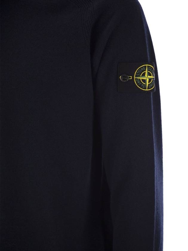 Pullover Wool Knit Top Navy - STONE ISLAND - BALAAN 5