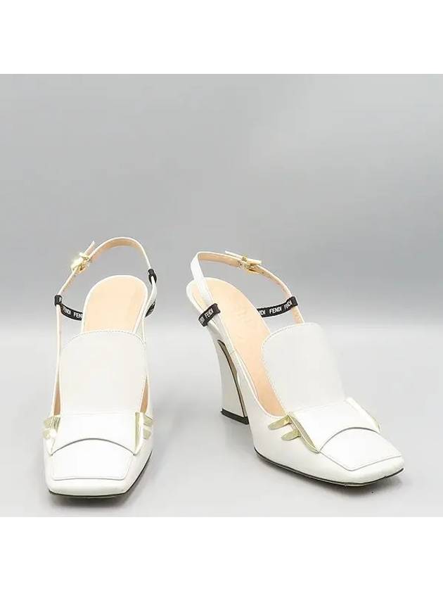 8J6938 White Leather F Freedom Slingback Pumps Women s Shoes - FENDI - BALAAN 3