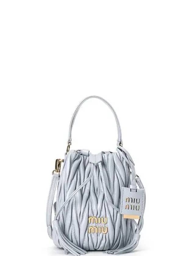 Matelasse Nappa Bucket Bag 17 Blue 5BE085 N88 F0591 - MIU MIU - BALAAN 1