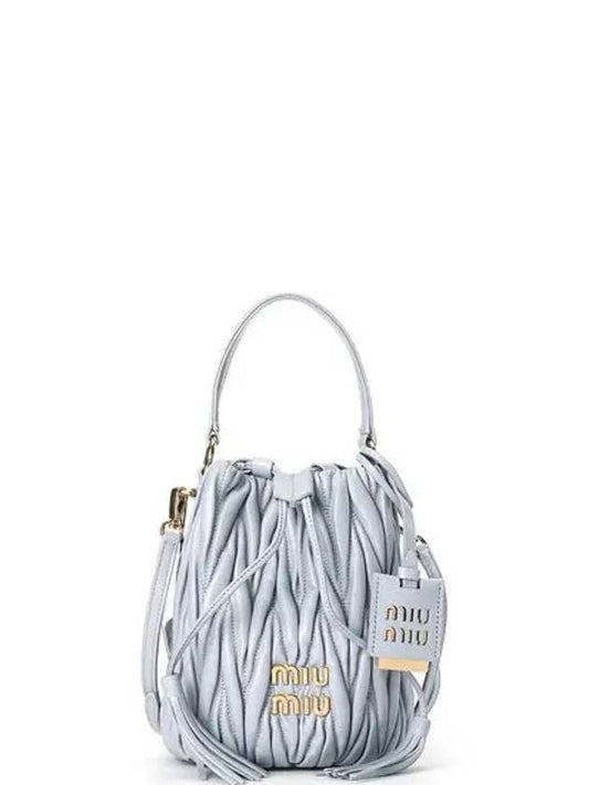 Matelasse Nappa Leather Bucket Bag Cornflower - MIU MIU - BALAAN 2