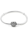 Moments Sparkling Heart Clasp Snake Chain Bracelet Sterling Silver - PANDORA - BALAAN 4