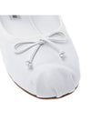 Women's Logo Strap Leather Ballerina White - MIU MIU - BALAAN.