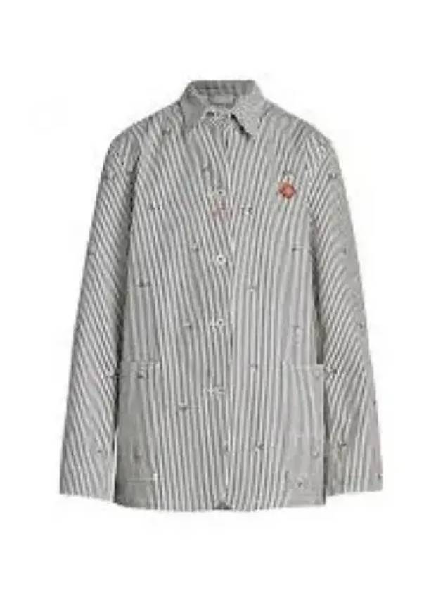 Striped denim jacket gray FD52DV2326J1DM - KENZO - BALAAN 1