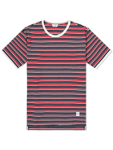 Tonal Cotton Striped Ringer Short Sleeve T-Shirt - THOM BROWNE - BALAAN 1