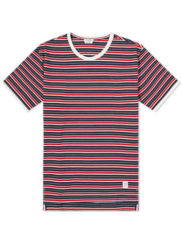 Tonal Cotton Striped Ringer Short Sleeve T-Shirt - THOM BROWNE - BALAAN 1