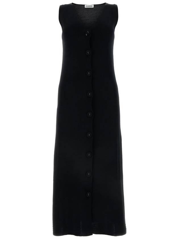 Midi Dress J02CT0261 J15391 001 BLACK - JIL SANDER - BALAAN 2