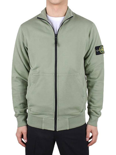 Wappen Patch Cotton Fleece Zip-up Jacket Khaki - STONE ISLAND - BALAAN 2