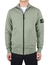 Wappen Patch Cotton Fleece Zip-up Jacket Khaki - STONE ISLAND - BALAAN 2