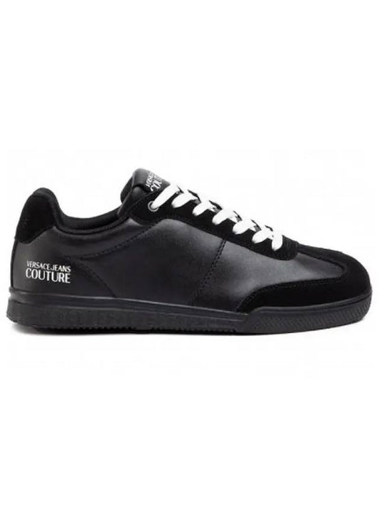 Jeans Couture Leather Low Top Sneakers Black - VERSACE - BALAAN 2