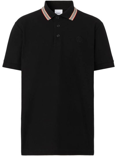 Icon Stripe Short Sleeve Polo Shirt Black - BURBERRY - BALAAN 2