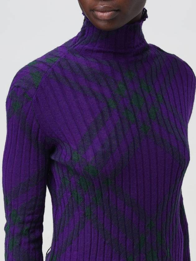 Check Mohair Blend Turtleneck Royal - BURBERRY - BALAAN 6