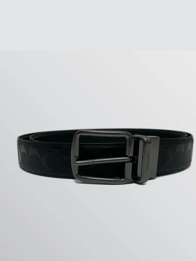 Debossed signature leather reversible belt - COACH - BALAAN 5