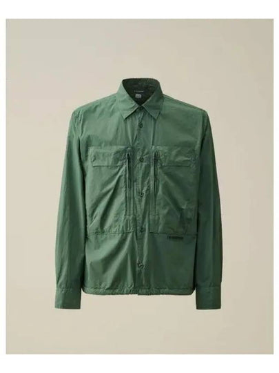 Cotton Popeline Over Long Sleeve Shirt Green - CP COMPANY - BALAAN 2