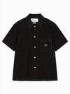 JEANS Men s Denim Camp Short Sleeve Shirt Black J3257731BY - CALVIN KLEIN - BALAAN 1