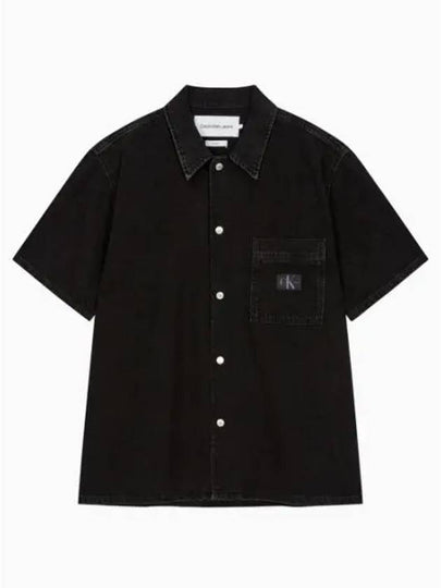 Jeans Camp Denim Short Sleeve Shirt Black - CALVIN KLEIN - BALAAN 2