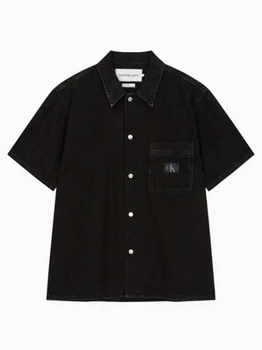 Jeans Camp Denim Short Sleeve Shirt Black - CALVIN KLEIN - BALAAN 1