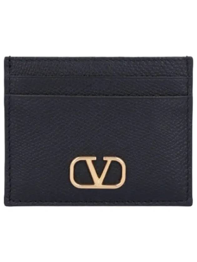 Logo Signature Card Holder Black Wallet - VALENTINO - BALAAN 1