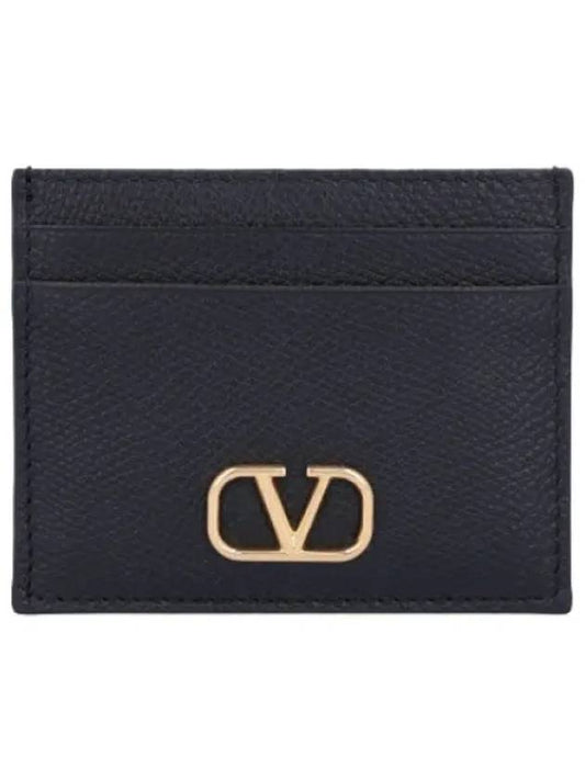 Logo Signature Card Holder Black Wallet - VALENTINO - BALAAN 1