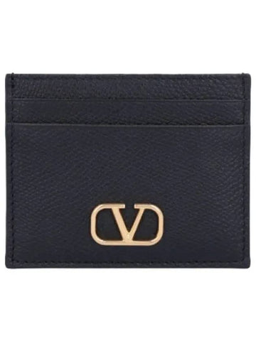 Logo Signature Card Holder Black Wallet - VALENTINO - BALAAN 1