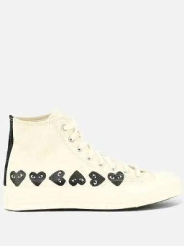 Comme des Gar ons PLAY Converse Chuck 70 Multi Heart High Top Sneakers Beige P1K1272 1237341 - COMME DES GARCONS PLAY - BALAAN 1