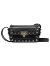 Rockstud Mini Leather Shoulder Bag Black - VALENTINO - BALAAN 2