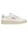 Women's Medalist Goat Ivory Tab Low Top Sneakers White - AUTRY - BALAAN 1