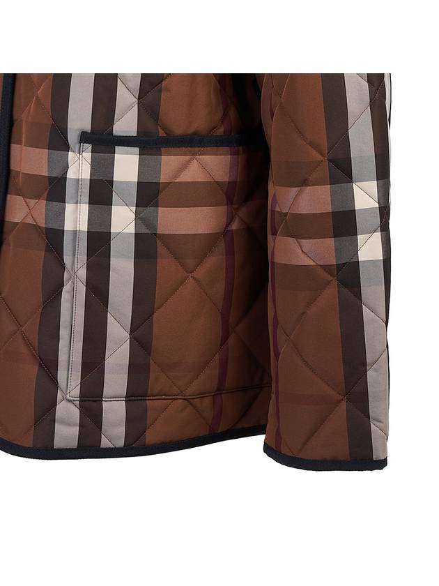 Women's Check Diamond Quilted Jacket Brown - BURBERRY - BALAAN 7