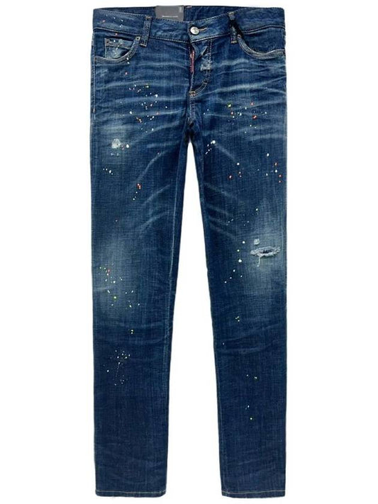 Jennifer Destroy Straight Jeans Navy - DSQUARED2 - BALAAN 2