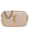 Lou Small Leather Cross Bag Beige - SAINT LAURENT - BALAAN 2