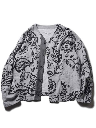 Floral Print French Terry Cardigan Grey - ENGINEERED GARMENTS - BALAAN 2