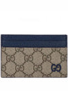 GG Supreme Canvas Card Wallet Beige Blue - GUCCI - BALAAN 2