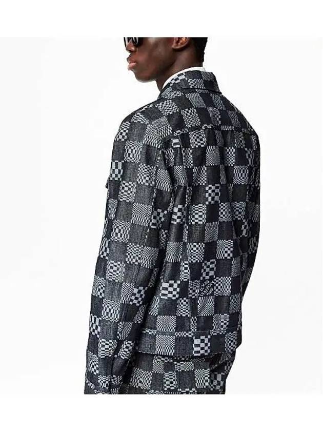 Distorted Damier Denim Jacket Blue - LOUIS VUITTON - BALAAN 5