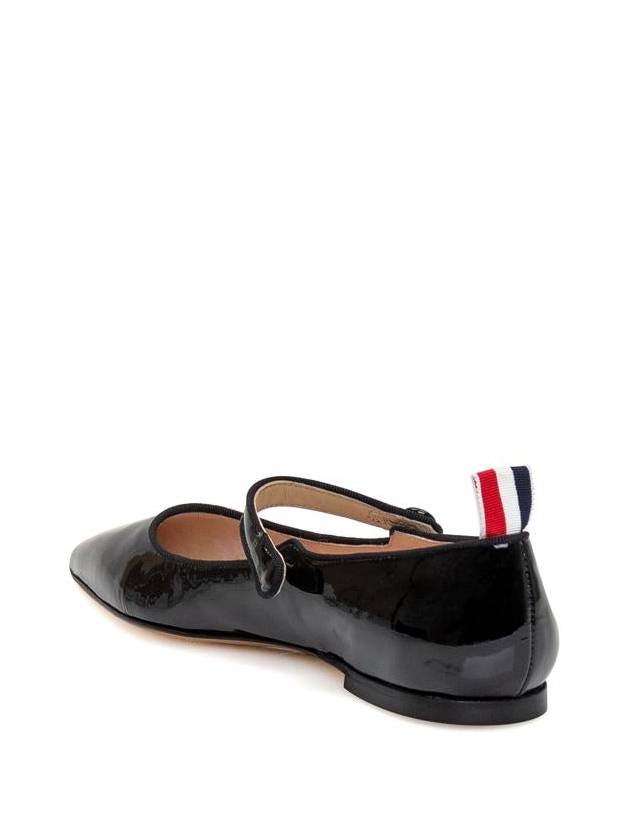 Soft Patent Leather Pointed Thom John Flat Black - THOM BROWNE - BALAAN 4