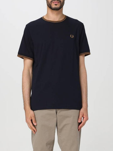 T-shirt Fred Perry in cotone con logo - FRED PERRY - BALAAN 1