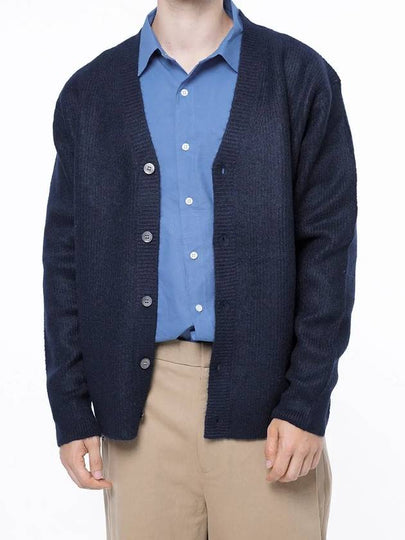 Men s M243OT01NY Dense Hatchi Wool Blended Y neck Knit Cardigan Navy - CHANCE'S NOI - BALAAN 2