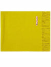 Logo Wool Fringe Scarf Yellow - ACNE STUDIOS - BALAAN 1