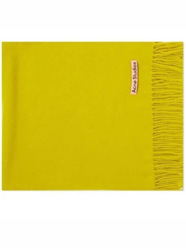 Logo Wool Fringe Scarf Yellow - ACNE STUDIOS - BALAAN 1