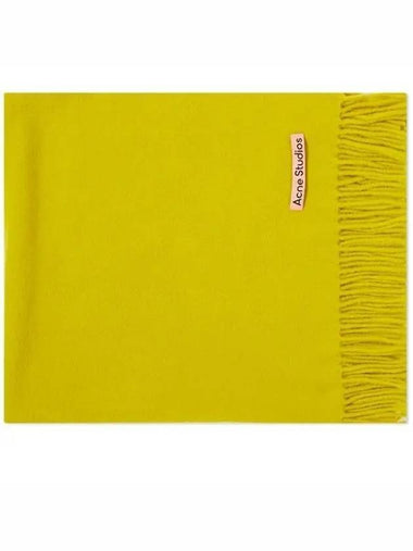 Logo Wool Fringe Muffler Yellow - ACNE STUDIOS - BALAAN 1