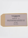 Pebble Calfskin 4-Bar Applique Note Card Wallet Grey - THOM BROWNE - BALAAN 8