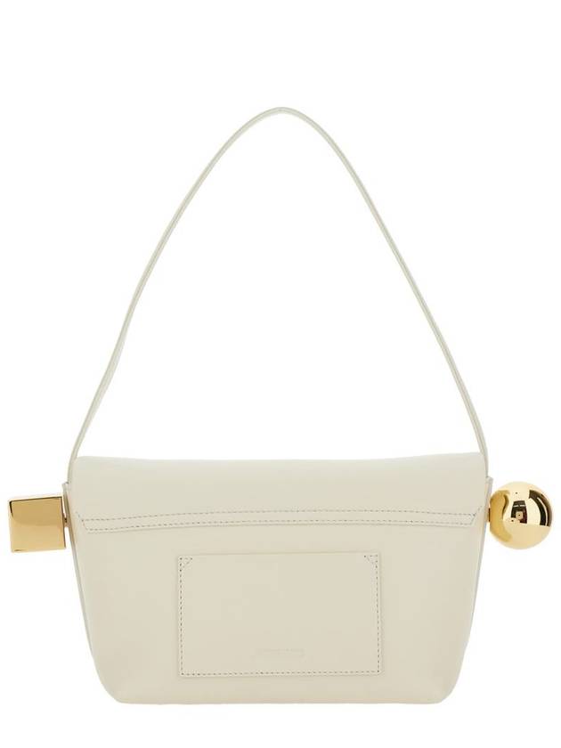 'Le Rond Carre' White Shoulder Bag With Shoulder Strap In Leather Woman - JACQUEMUS - BALAAN 2